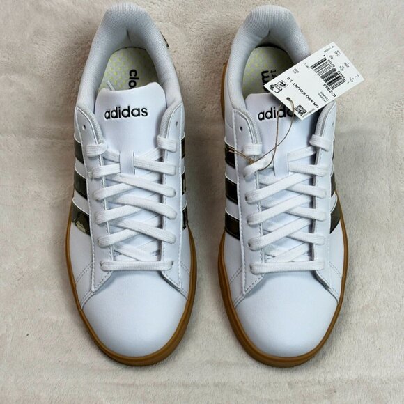 Adidas Grand Court 2.0 Shoes Camo Cloud White Olive Strata Putty Grey Men's 7 US - Picture 8 of 16